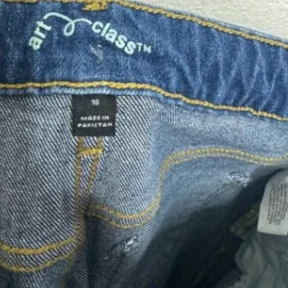 NWT Girls Art Class High Rise Relaxed Taper Distressed Ankle Jeans Size 10 - Picture 7 of 9